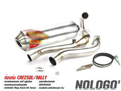 Nologo Full Exhaust System for Honda CRF250L-M-Rally (2012-2020). Made in Thailand