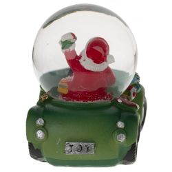 GAEM Фигурка декор в стекл шаре "Дед Мороз на машине", D 4.5 см, L7,5 W5 H7 см