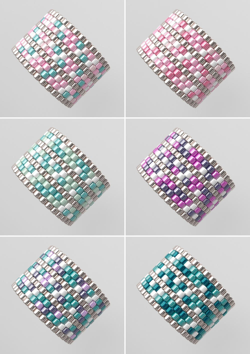 Схема кольца из бисера, узор PEYOTE, мозаичное плетение, четный счет, узор пейот из Miyuki Delica 11/0, файл PDF, RING_162
