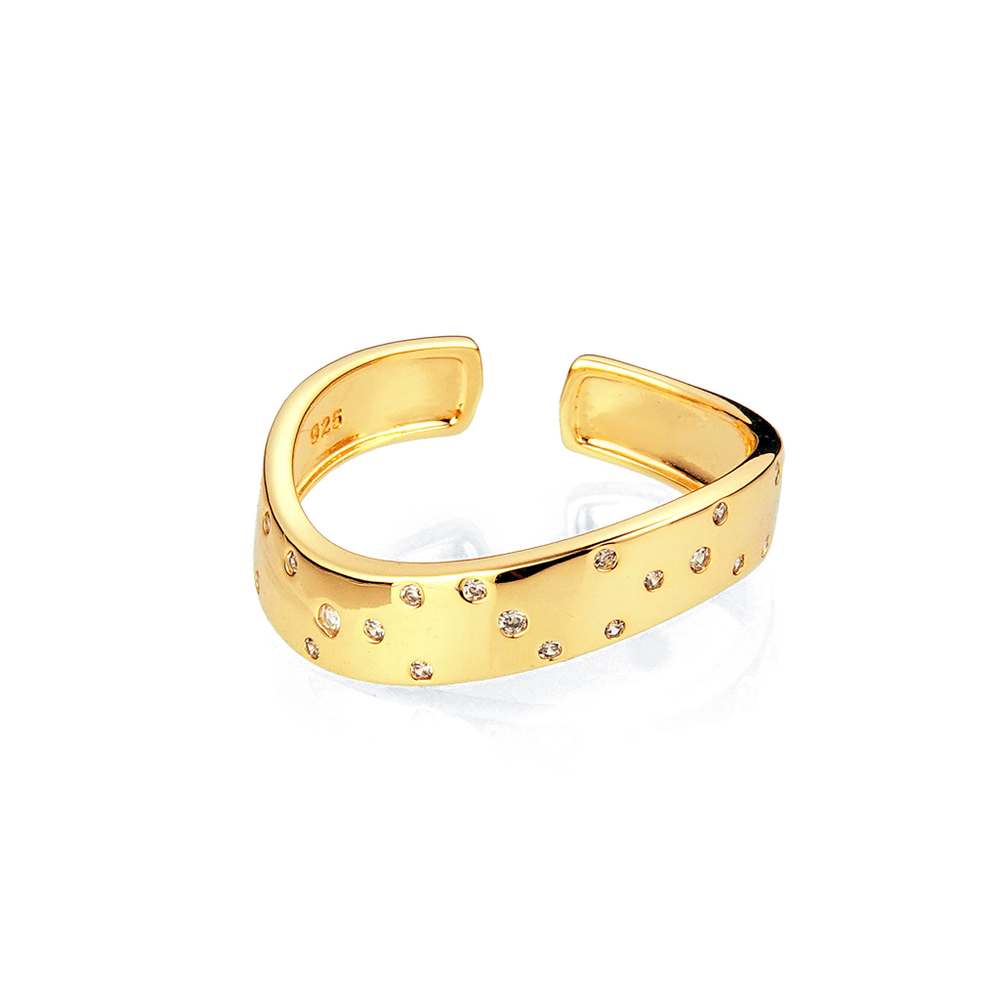 Латунное кольцо "Звёздное небо" gold