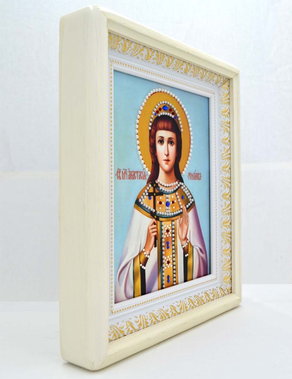 Икона Анастасии Романовой великой княжны ручной работы.