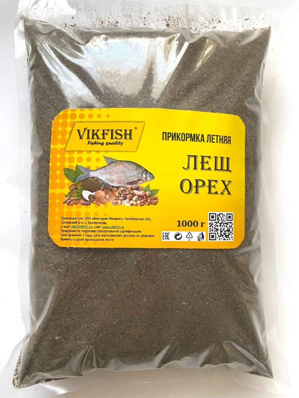 Прикормка VIKFISH  Классика летняя  (Лещ-Орех)  1000гр