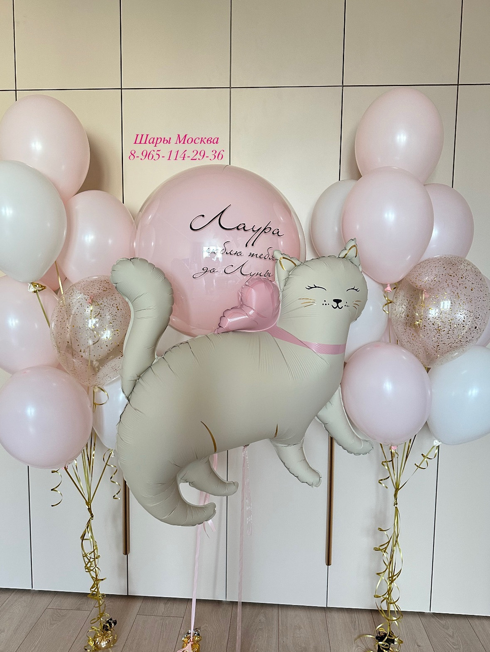 Кошечка с воздушными шарами