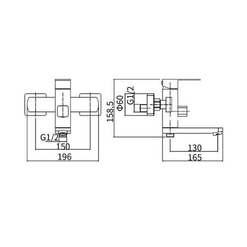 Смеситель для ванны с коротким изливом A53002-7 A53002-7