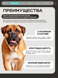 Корм сухой для собак породы Английский мастиф, с кроликом, 12 кг, QUATTRO