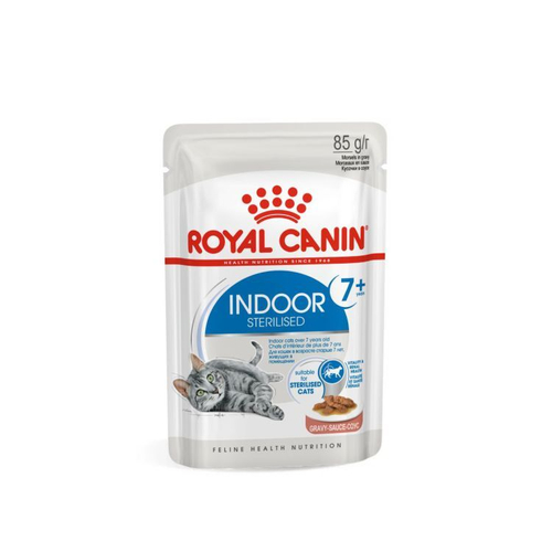 Влажный корм Royal Canin Indoor sterilised 7+ для кошек живущих в помещении, соус, 28 шт x 85 г