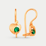 Серьги детские с фианитами из красного золота 585 пробы (арт. С10216735)