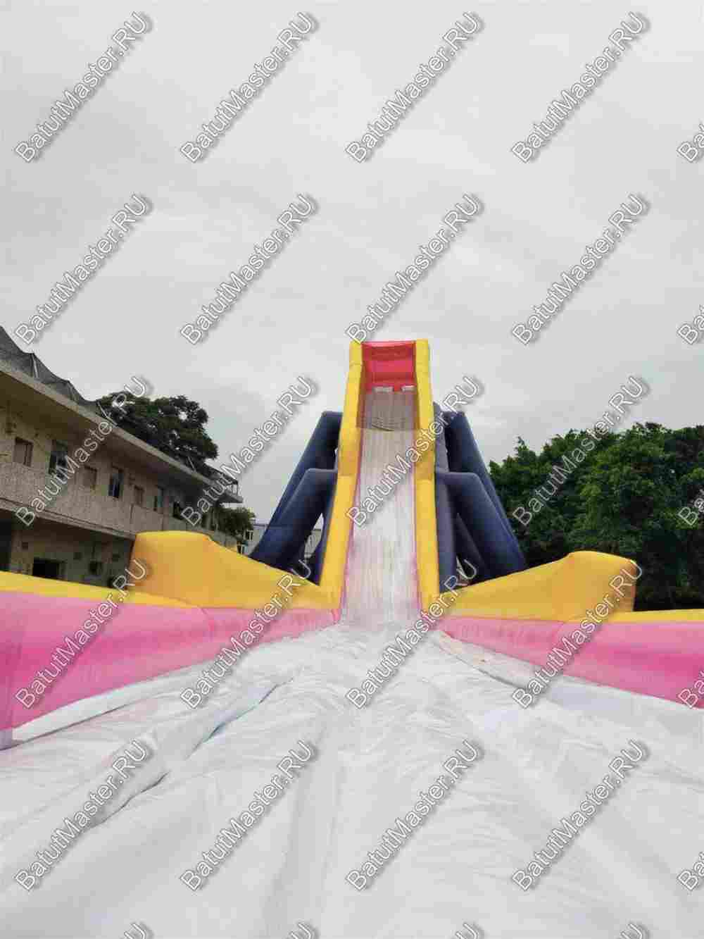 Надувная прямая водная горка «Экстремальный спуск», 55*12*10 м
