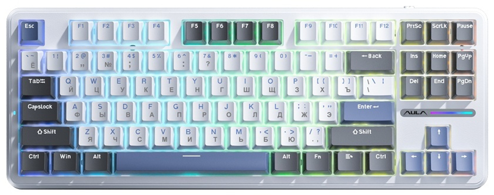 Клавиатура AULA F87 G/W3 WGB белый
