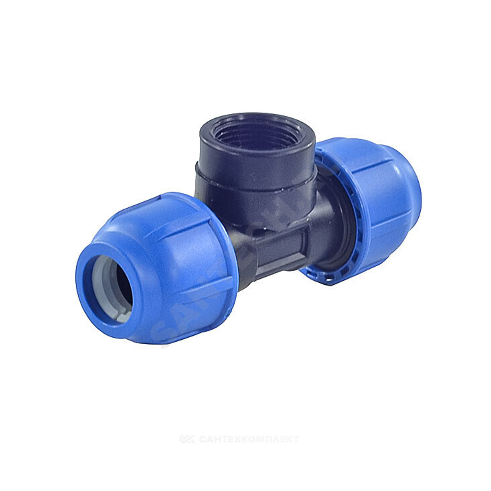 Тройник компрессионный ПЭ Дн 20х1/2"х20 ВР Ру16 RTP (РосТурПласт) 11598