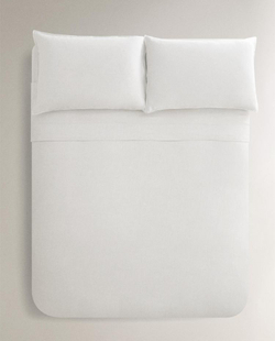 ZARA HOME ОДНОТОННЫЙ ПОДОДЕЯЛЬНИК, БЕЛЫЙ