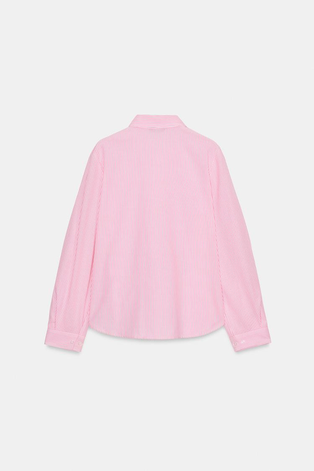 ZARA ХЛОПКОВАЯ РУБАШКА В ПОЛОСКУ, РОЗОВЫЙ/БЕЛЫЙ