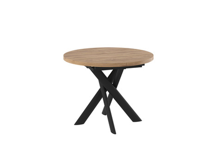 Стол МАМАДОМА Рональдо D100, Дуб Веллингтон/черный