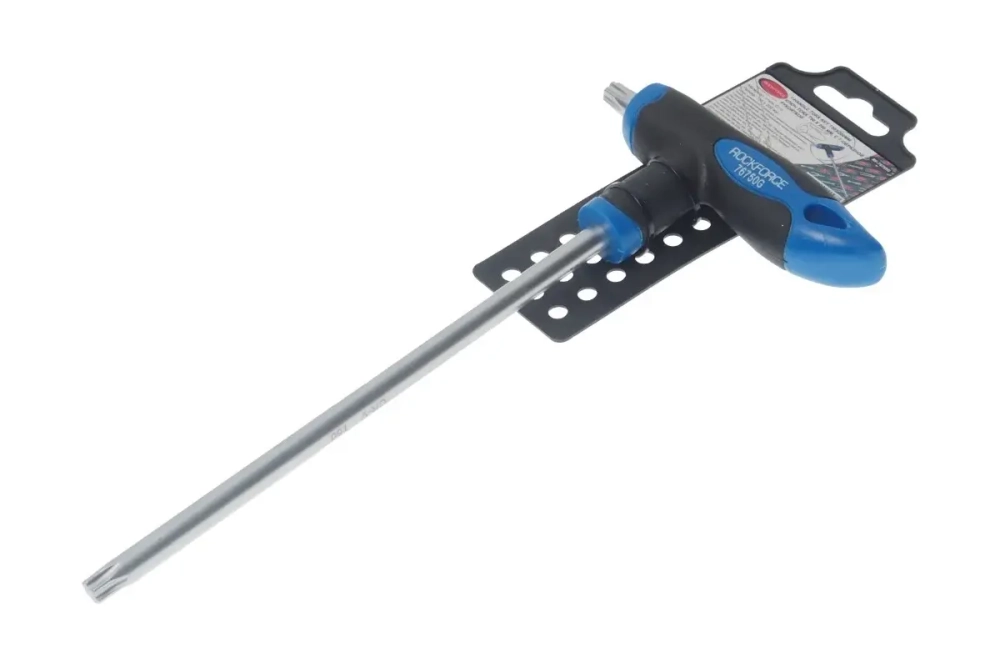 Ключ TORX T50х200ммRF-76750G: Т-образный с прорезиненной рукояткой, на пластиковом держателе ROCKFORCE