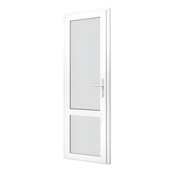 Пластиковая дверь с матовым стеклом в санузел