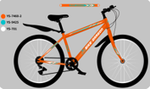 Велосипед Bike Dragon 26" 21скор (ст.рама,SunRun, Жесткая вилка, тормоз V-brake) BD-1-26-4 оранжевый