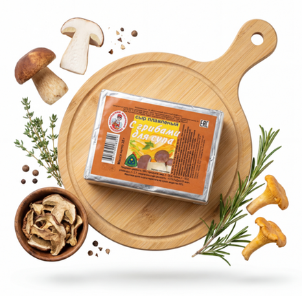 Сыр плавленый с грибами для супа 55%, 30 гр