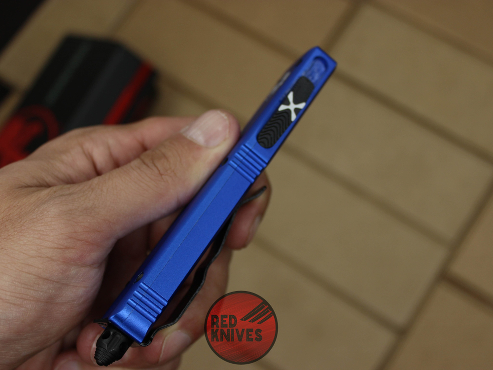 Нож Microtech Ultratech T/E - синяя рукоять, танто черный клинок + запчасти RK-377