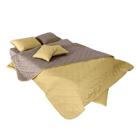 Покрывало + наволочка BuyColor Шоколад/Горчица
