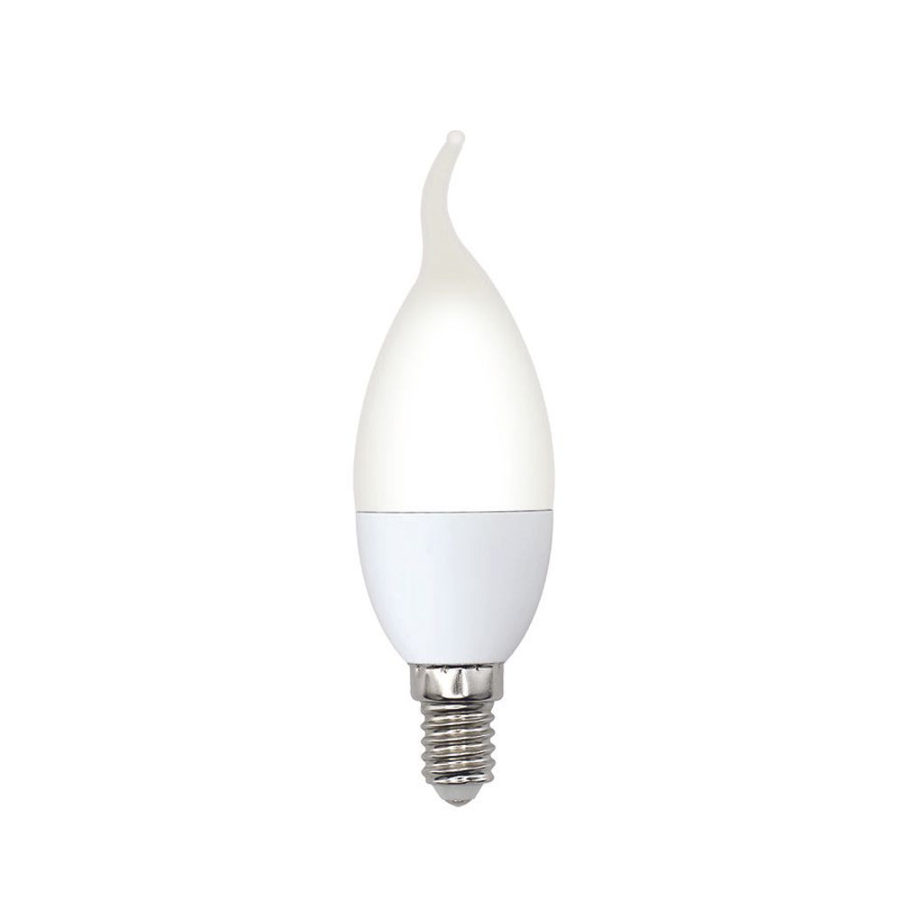 LED-CW37-6W/4000K/E14/FR/SLS Лампа светодиодная. Форма «свеча на ветру», матовая. Белый свет (4000K). ТМ Volpe