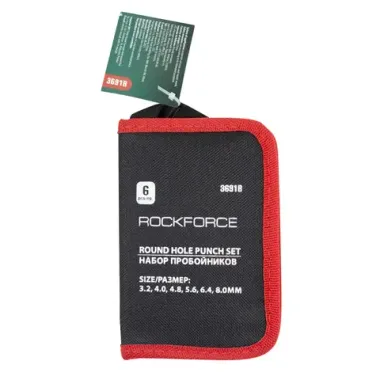 Набор пробойников 6пр. (3.2, 4, 4.8, 5.6, 6.4, 8мм),в сумке RockForce##Rock FORCE RF-3691B