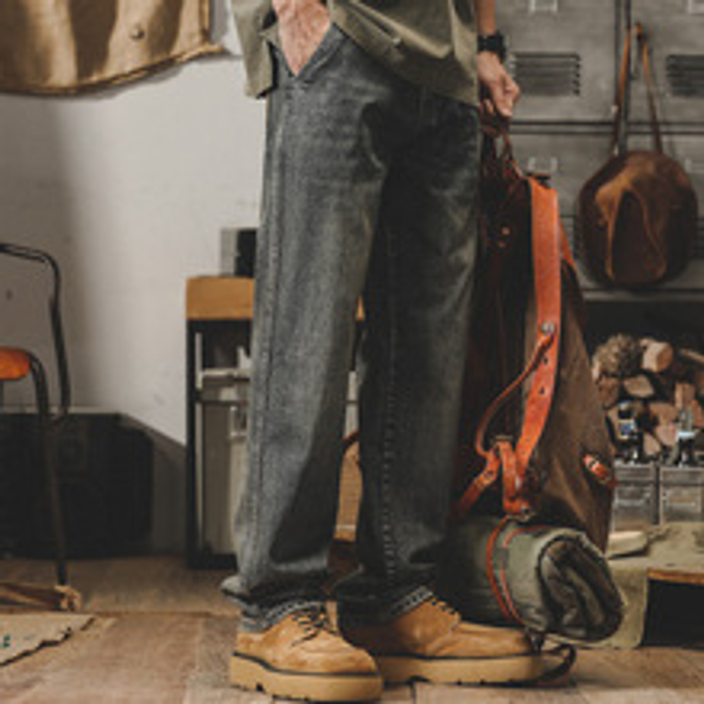 Jayleno, американские классические мужские джинсы в стиле ретро, свободные прямые, старые брюки, мужские весенне-осенние брендовые