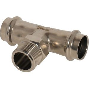 Тройники Rommer НР с наружной резьбой прессовые из нерж. стали (RSS-0016)