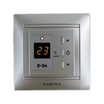 Терморегулятор для теплого пола E-34 встраиваемый серебро Eastec