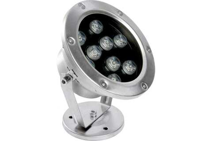 Cветильник-прожектор LED подводный LL-824, 9W, AC24V, низковольтный, 2700K, металлик, 140*80*160mm, IP68 Feron