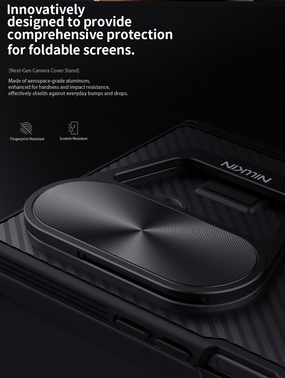 Чехол от Nillkin на Samsung Galaxy Fold 7, серия CamShield Prop (версия с металлической откидной крышкой и стилусом)