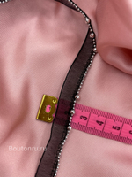 Кант из черной органзы с цепью мониль и серебристыми бусинами