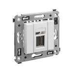 HDMI розетка одинарная в стену, тип А-А, "Avanti", "Белое облако"