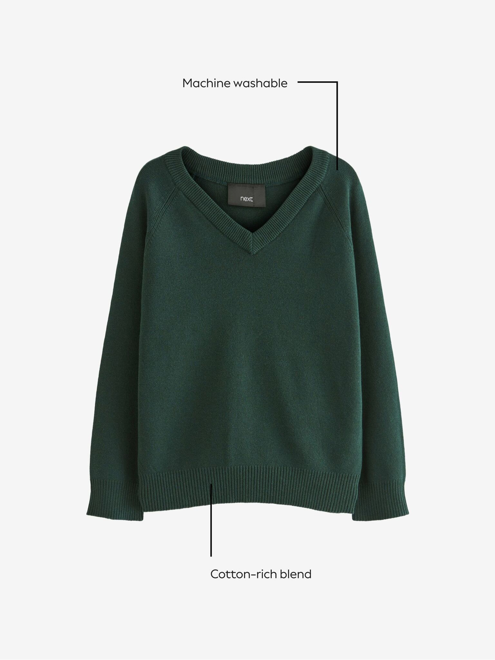 Джемпер школьный для мальчика Next Q90-643, Темно-зеленый