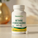 NaturesPlus, Бетаин гидрохлорид (Betaine Hydrochloride), 600 мг, 90 таблеток