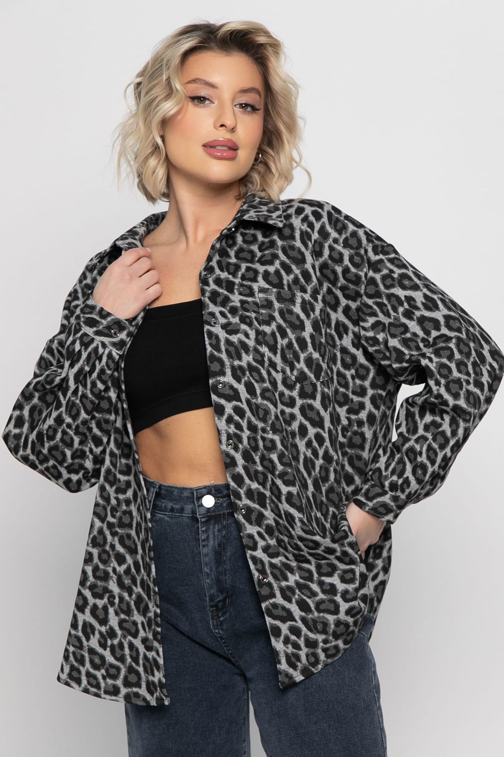 Рубашка Дарлин (серо-черная) Б14960-18М LT Collection