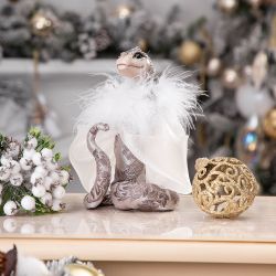 Елочное украшение Змея Лаурель Серебро