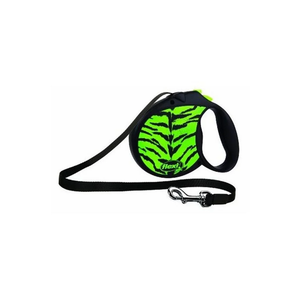 Поводок-рулетка Flexi Safari cord M 5m 20 kg green Tiger