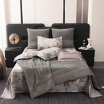 КПБ на резинке Сатин Velouria Luxe с Одеялом VLR009, Евро, 4 наволочки, простынь 180*200*25