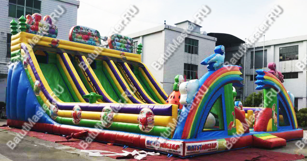 Коммерческий надувной батут "Дракончики"14*10*7,5 м