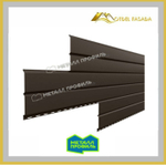 Сайдинг металлический L -Брус VikingMP E- RR32 Коричневый темный 0.5мм