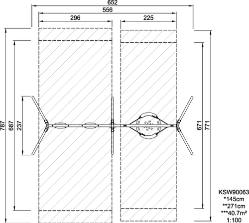 Двойные качели + качели «Гнездо» d=100см, Н=2,5 м, сосна