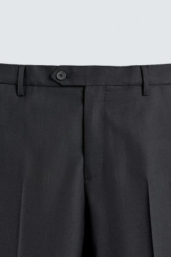 ZARA КОСТЮМНЫЕ БРЮКИ ИЗ 100% ШЕРСТИ, МОРСКОЙ СИНИЙ