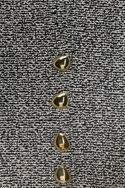 ZARA ЖИЛЕТ ИЗ ТКАНИ С УЗОРОМ И ПУГОВИЦАМИ, БЕЛЫЙ/ЧЕРНЫЙ