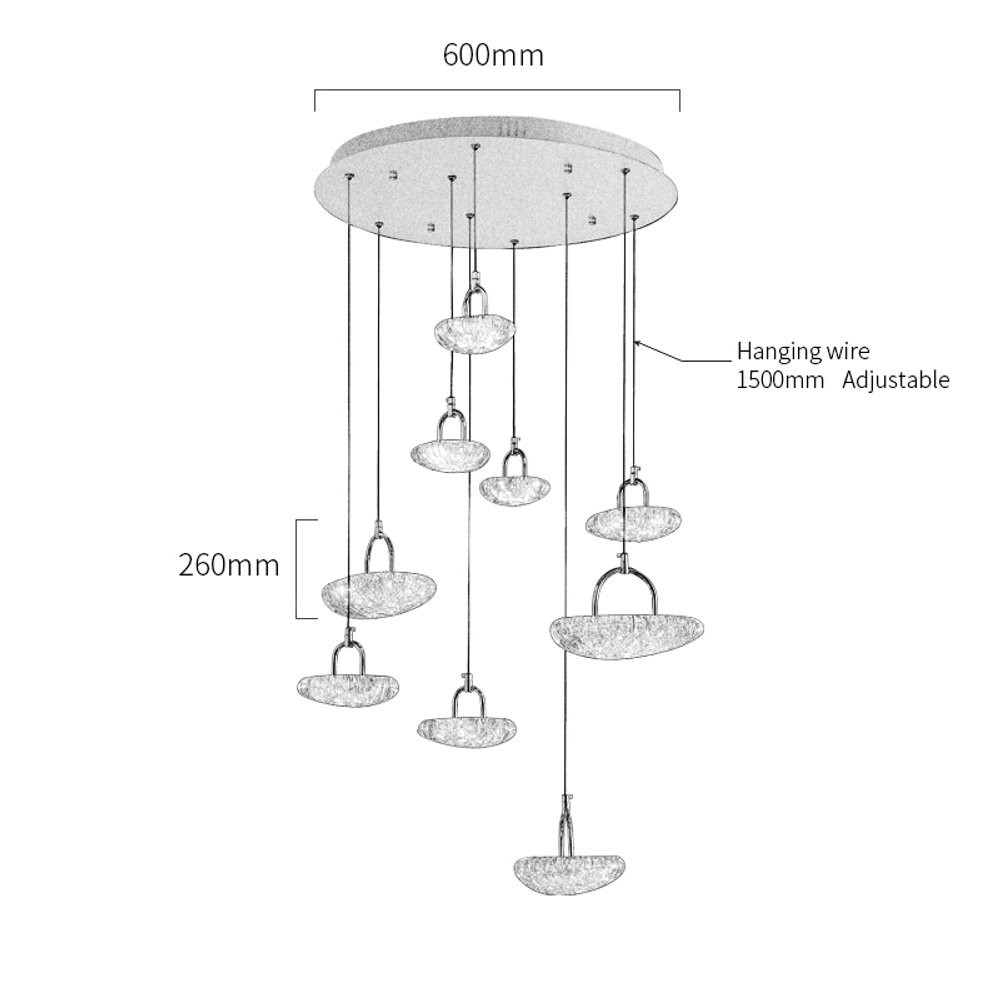 Подвесной светильник MT9125-9H french gold