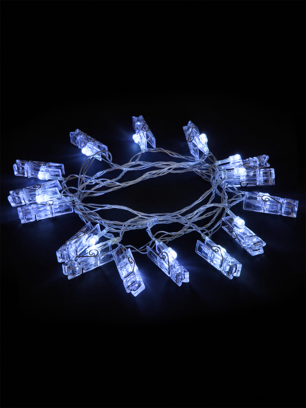 Гирлянда светодиодная "Прищепки" 3 м, 15LED, белый, 8 режимов, 250 В, IP20, TDM SQ0361-0093
