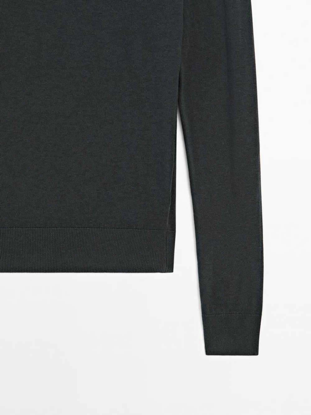 Massimo Dutti Свитер из смесового хлопка, свинцовый