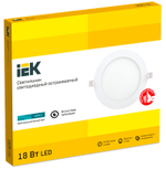 Светильник ДВО 1607 белый, круг LED 18Вт 4000 IP20 IEK
