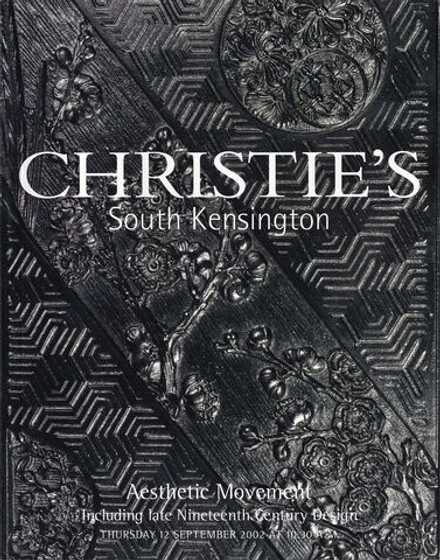 Каталог аукциона Christie's, Лондон, Предметы эстетического движения, включая дизайн конца XIX века от 12 сентября 2002 года
