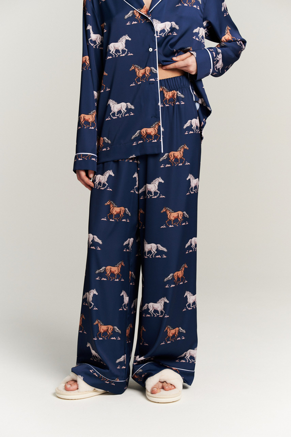 Шелковые брюки с кантом - лошади
