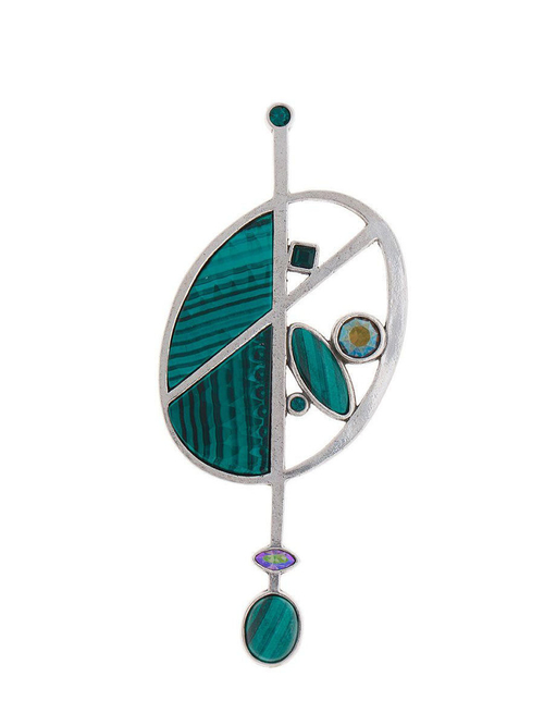 "Илария" брошь в серебряном покрытии из коллекции "Мальва" от Jenavi с замком булавка